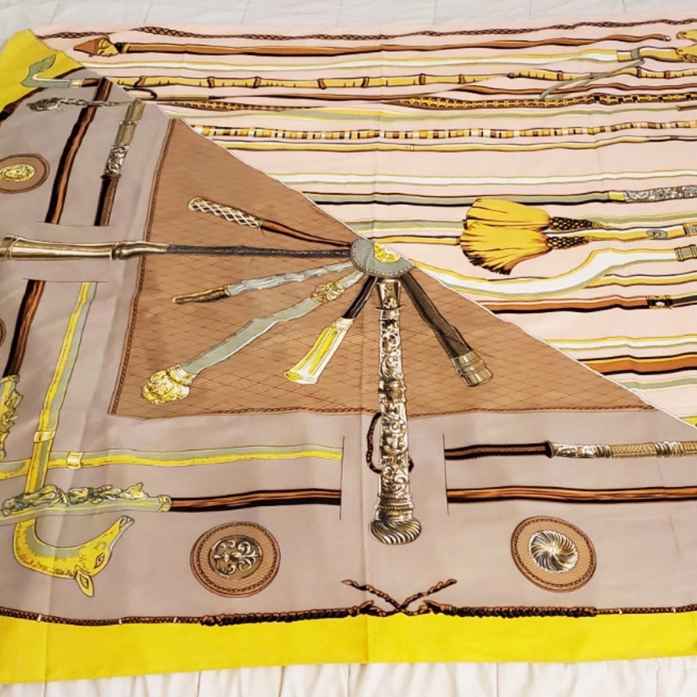 Massive 100% Silk Novelty Scarf Walking Sticks Canes